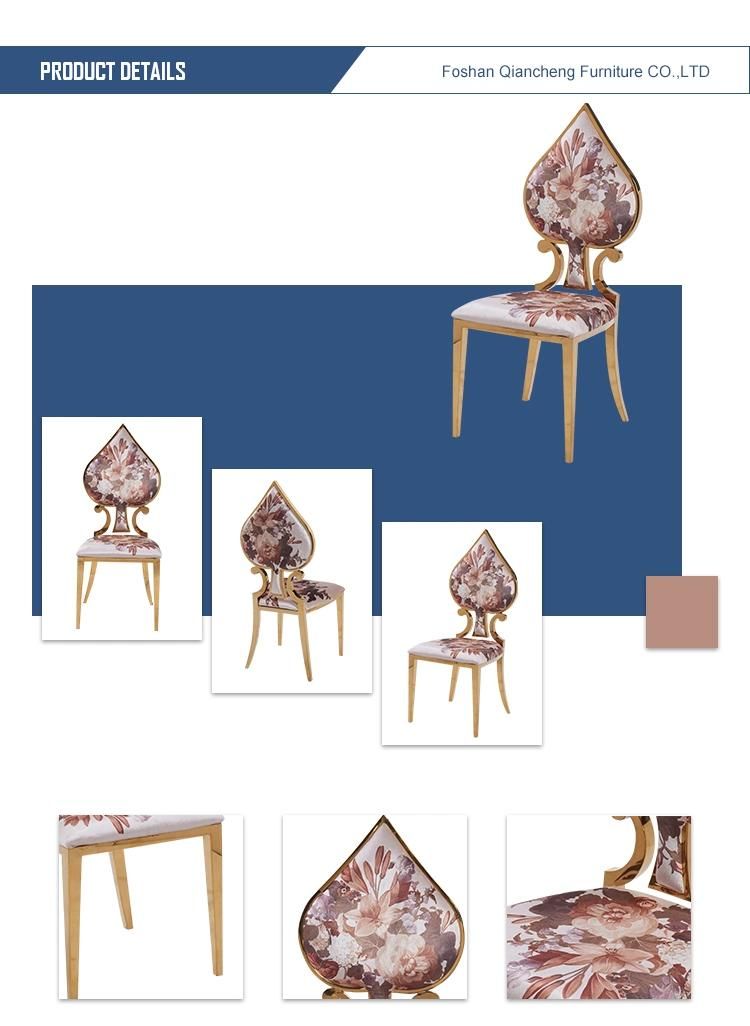 Restaurant Modern Dining Chair with High Quality Fabric Cushion and Metal