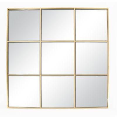 Square Mirror with Wall Decor Modern Metal Framed Wall Mirror for Living Room Bathroom Bedroom Entryway Wall Mirror