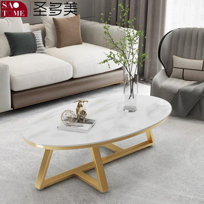 Modern Living Room Furniture Stainless Steel Frame Slate Coffee Table