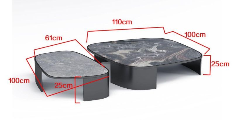 Factory Directly Wholesale Unique Black Marble Top Coffee Table and Chiars for Home Living Room Hotel