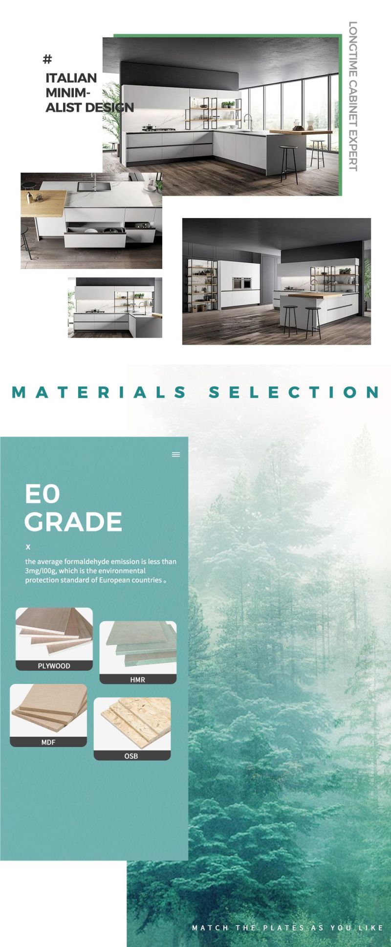 Waterproof Wood Cupboard Design Gray Glossy Kitchen Furniture Kitchen Cabinet