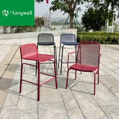 All Weather Outdoor Furniture Modern Metal High Chairs Patio Bar Bistro Chair for Restaurant