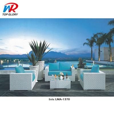 Outdoor Garden Furniture Rope Chair Sets Weaving Armchair Glass Wicker Table Patio Outdoor Sofa Garden Set