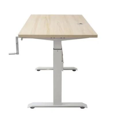 Adjustable Office Desk Manual Ergonomic Desk Bamboo Able Top