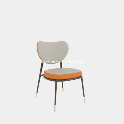Custom Nordic Cafe Furniture Leisure Kitchen Chair with Metal Frame