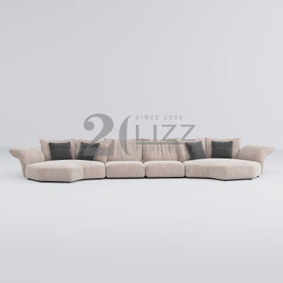 Good Quality Solid Wood Living Room Sofa Furniture Moder Long Couch Leisure Fabric Sofa