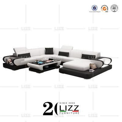 Newfashioned Contemporary Design High Quality Living Room Furniture European Simple Genuine Leather Sofa