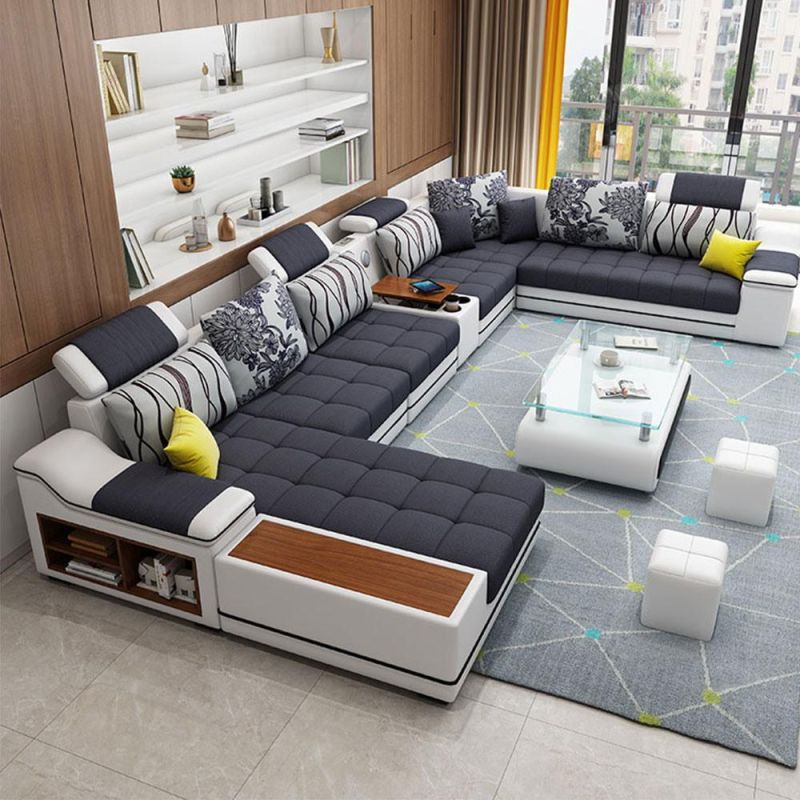 Modern Sectional Function Fabric Furniture Living Room Corner Sofa Furniture