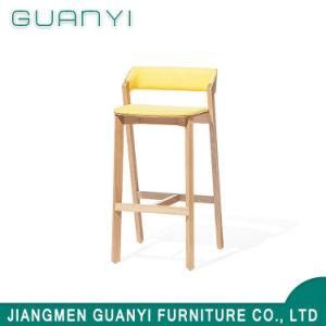 Modern Solid Ash Wood with Fabric Back Seat Bar Stool