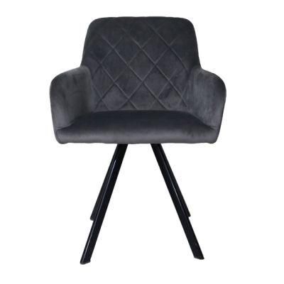 Wholesale Design Room Furniture Nordic Velvet Modern Luxury Dining Chairs with Metal Legs Black Gold