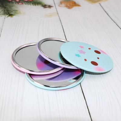 Custom Newest Type Personalized Metal Pocket Compact Mirror Made Tin Plate Mirror / Round