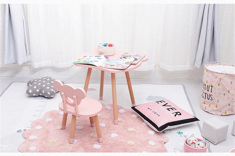 European Kids Table and Chair Set Cartoon Little Bear Shape Design Child Furniture