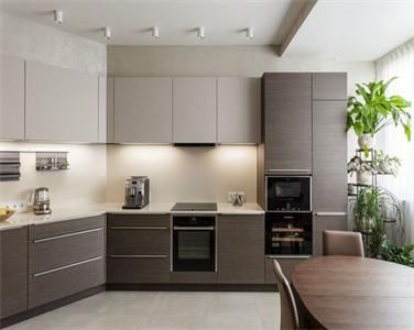 Apartment Custom L Shape High End Modular Waterproof Flat Laminate Kitchen Cabinet Furniture