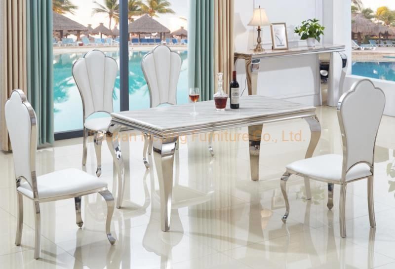 Modern Dining Furniutre Italy Design Style Elegant Stainless Steel Base Semi-Circle Dining Table for Wedding Banquet Event Use