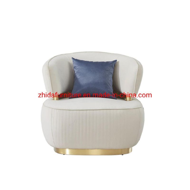 Luxury Gold Metal Base Reception Living Room Sofa Chair for Home Use