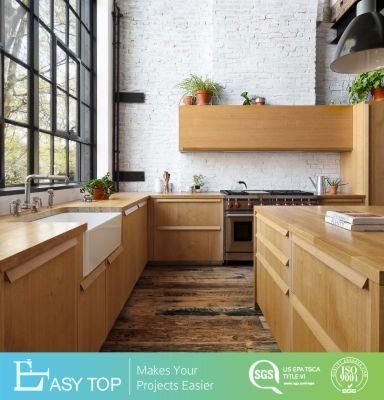High Quality Cupboard Moisture Resistant Wood Grain Modern Kitchen Cabinets Furniture