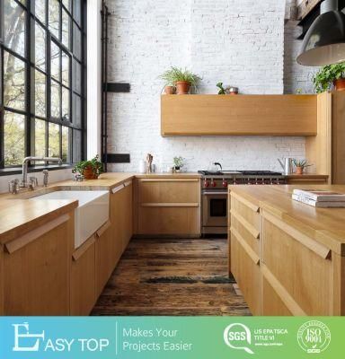 High Quality Cupboard Moisture Resistant Wood Grain Modern Kitchen Cabinets Furniture
