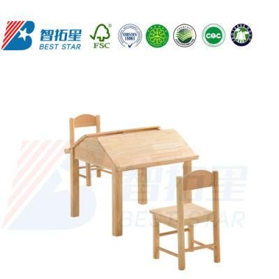 Modern Preschool Study Table, Multi-Function Children Wood Table, School Classroom Student Table, Kindergarten Reading Table with Storage