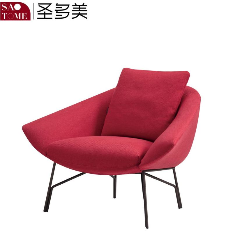 Modern Popular Family Living Room Comfortable Pink Purple Cloth Leisure Chair