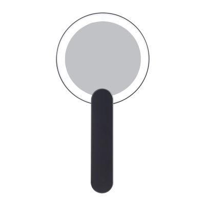 Black LED Handheld Lady Pocket Makeup Mirror with LED