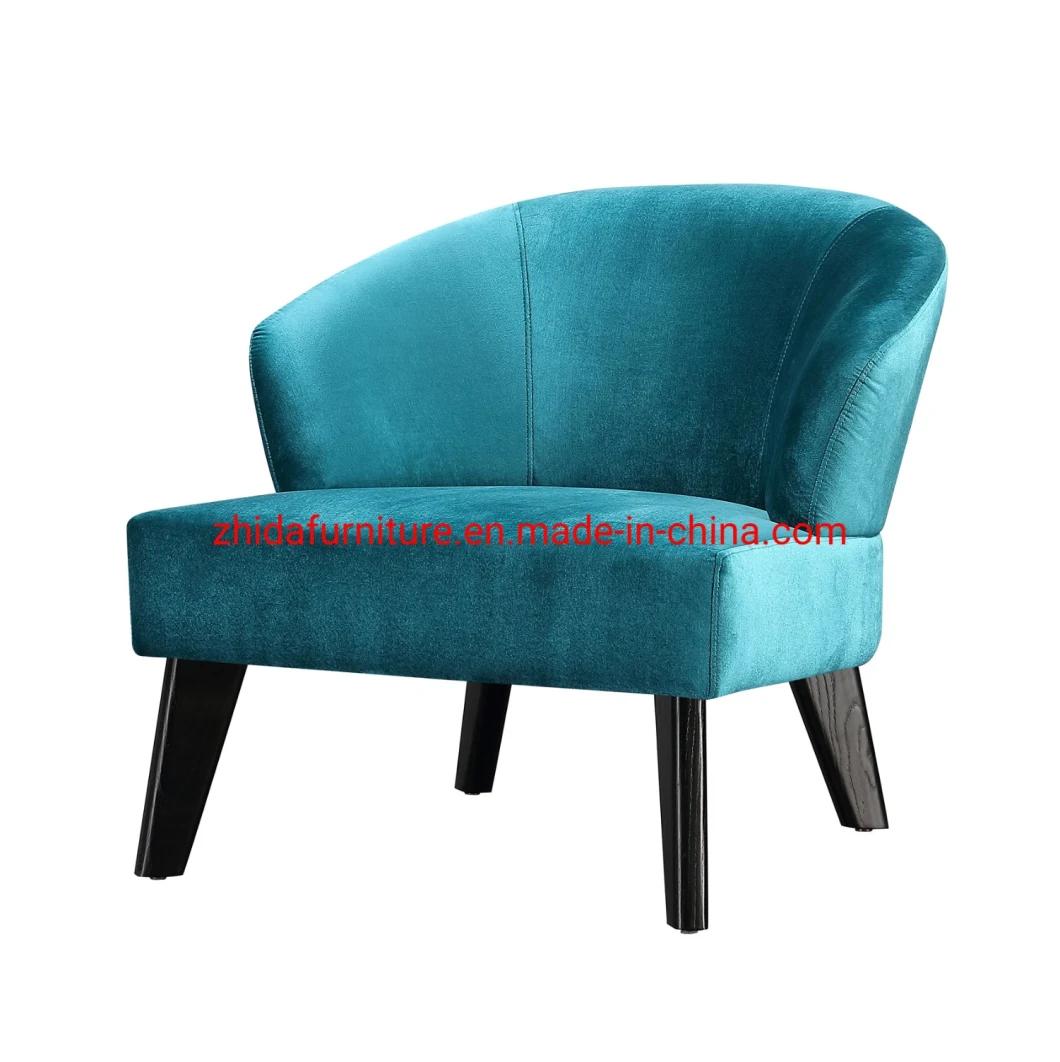 Blue Velvet Fabric Home Hotel Living Room Bedroom Leisure Recliner Chair