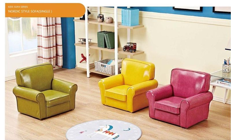 Leather Double Seat Sofa, Indoor Baby Soft Play Equipment Sofa, Children Furniture Sofa, Modern Home Living Room Kids Furniture Sofa