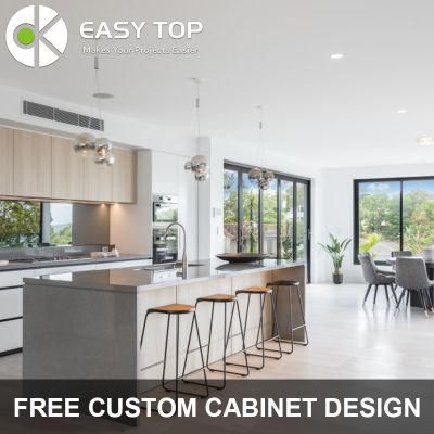 Flat Apartment Smart PVC Membrane Modern Frameless Quartz Stone Espresso Complete Kitchen Units Kitchen Cabinet Designs
