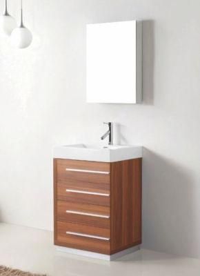 Exquisite Ceramic Sink MDF Bathroom Cabinet Wooden Furniture