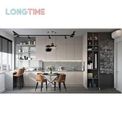 Modern Design Hotel Apartment Handleless Design Furniture Corner Cupboard Kitchen Cabinets