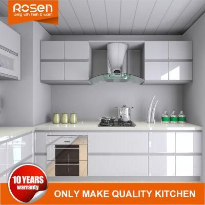 Concave Cover Stainless Steel White Kitchen Cabinet Furniture Set