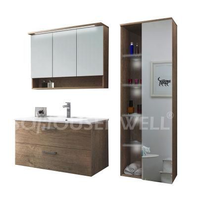 German Style Golden Bathroom Vanity MDF Bathroom Furniture