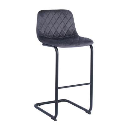 Nordic Style Modern Design Breakfast Kitchen Pub Cafe Barstools Velvet Fabric Bar Chair with Anti-Slip Pad