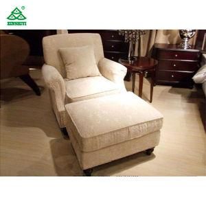 Transitional Arm Chair and Ottoman, Cream Tan Fabric Lounge Chair