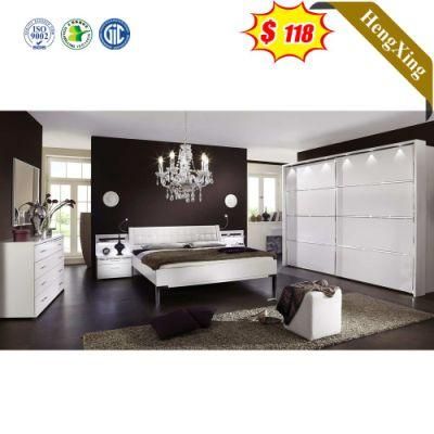 Clean White Simple Modern Style Bedroom Furniture Bedstead Single Kids Double Beds