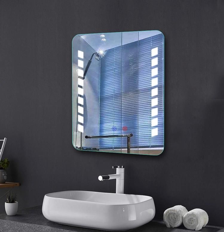 High Definition Wall-Mounted LED Bathroom Mirror Dimmable Brightness