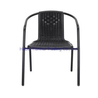 Hot Sale Modern Furniture Stackable Living Room Furniture Rattan-Look Plastic Dining Chair