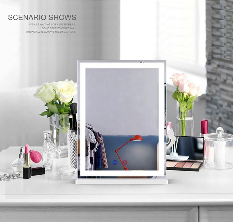 Bedroom Dressing Table Furniture LED Makeup Cosmetic Mirror with Stand Base