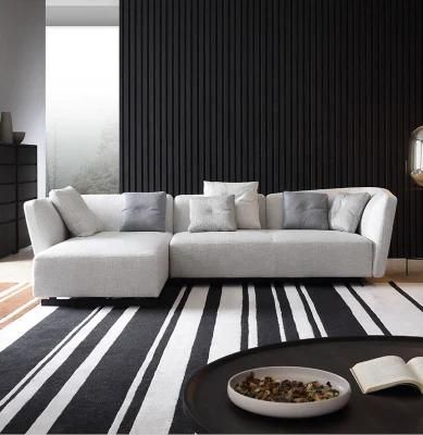 Italian Modern Designs Living Room Lounge L Shape Fabric Recliner Sectional Sofa with Metal Leg