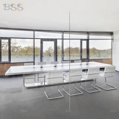 Modern Executive Office White Meeting Table and Chairs