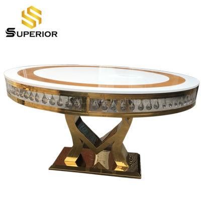 Wholesale Round Gold Metal Base Wedding Table Dining New Design