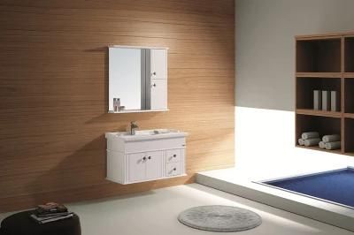 Modern Design Oak Solid Wood Wall-Hung Style Bathroom Vanity with Mirror