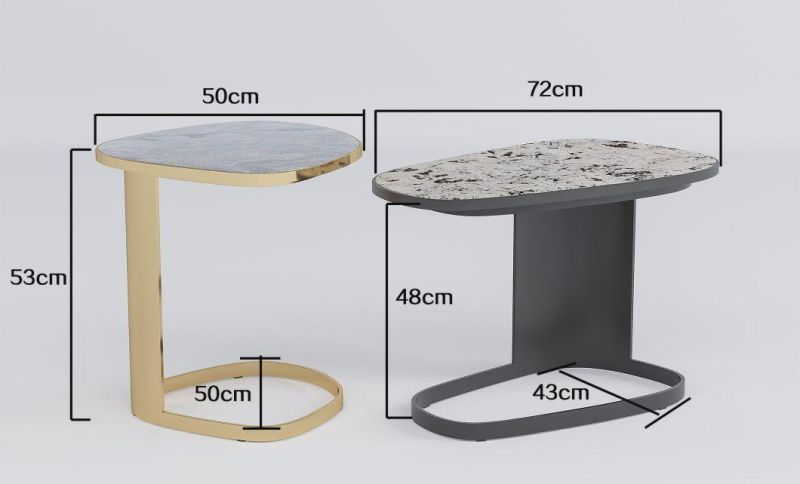 OEM/ODM Modern Luxury Design Italian Style Mini Coffee Table Gold Marble Console Table