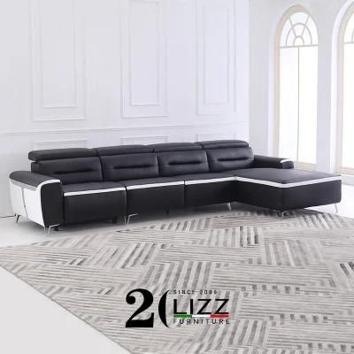 American Popular Modern Design Home Furniture L Shape Sectional Genuine Leather Sofa