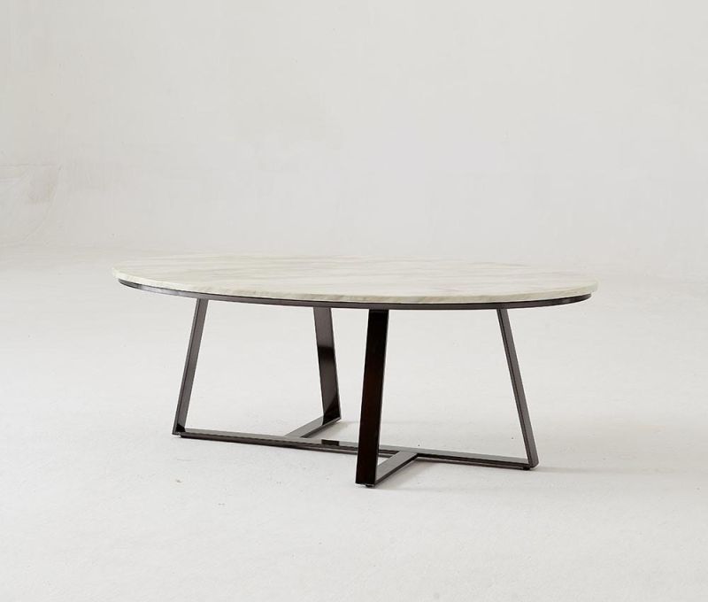 Apartment Furniture Carbon Steel Grey Marble Tea Table Home Furniture