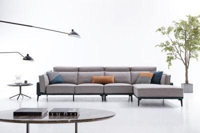 Modern Living Room Chaise Sofa with Metal Legs for Home Bedroom Furniture