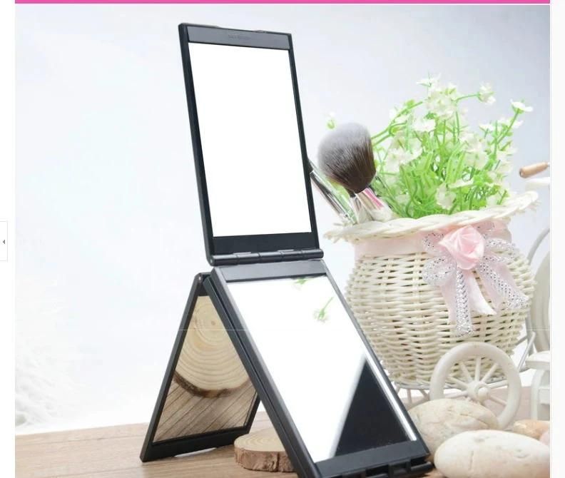 Self Cut Foldable 4 Panels Portable Compact Makeup Cosmetic Mirror