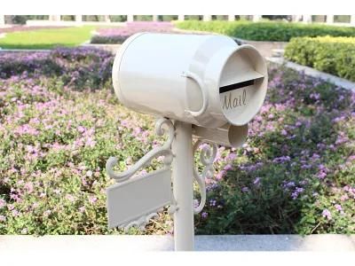 White Powder Coating Outdoor Free Standing Mailbox Letter Box with Lock