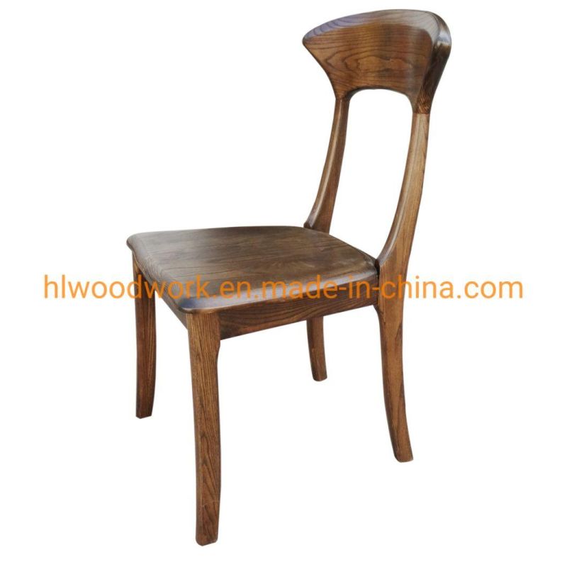 Antique Wooden Dining Chair Home Hotel Resteraunt Chair Axe Back Chair Ash Wood Walnut Color Solod Wood Chair Wholesale Modern Design Cheap Hot Sale