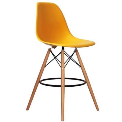Hot Sale Modern Style Yellow Bar Stools Dining Chair Plastic Chair Outdoor Chair