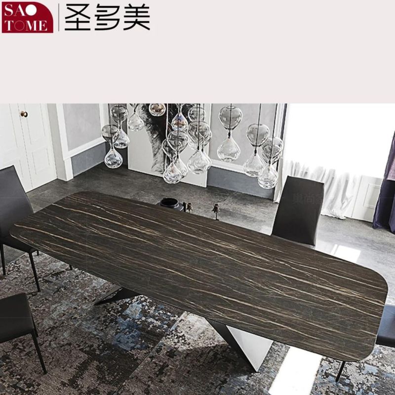 Modern Living Room Dining Room Furniture M-Shaped Steel Foot Dining Table